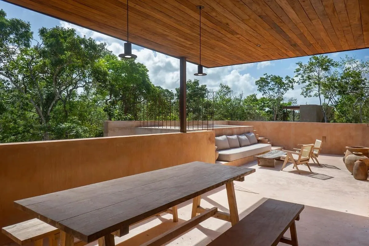 Boho 3Br Villa Organic Design Gated & Rooftop 图卢姆 度假居