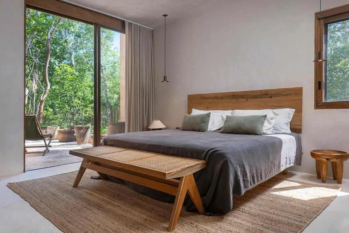 度假居 Boho 3Br Villa Organic Design Gated & Rooftop 图卢姆