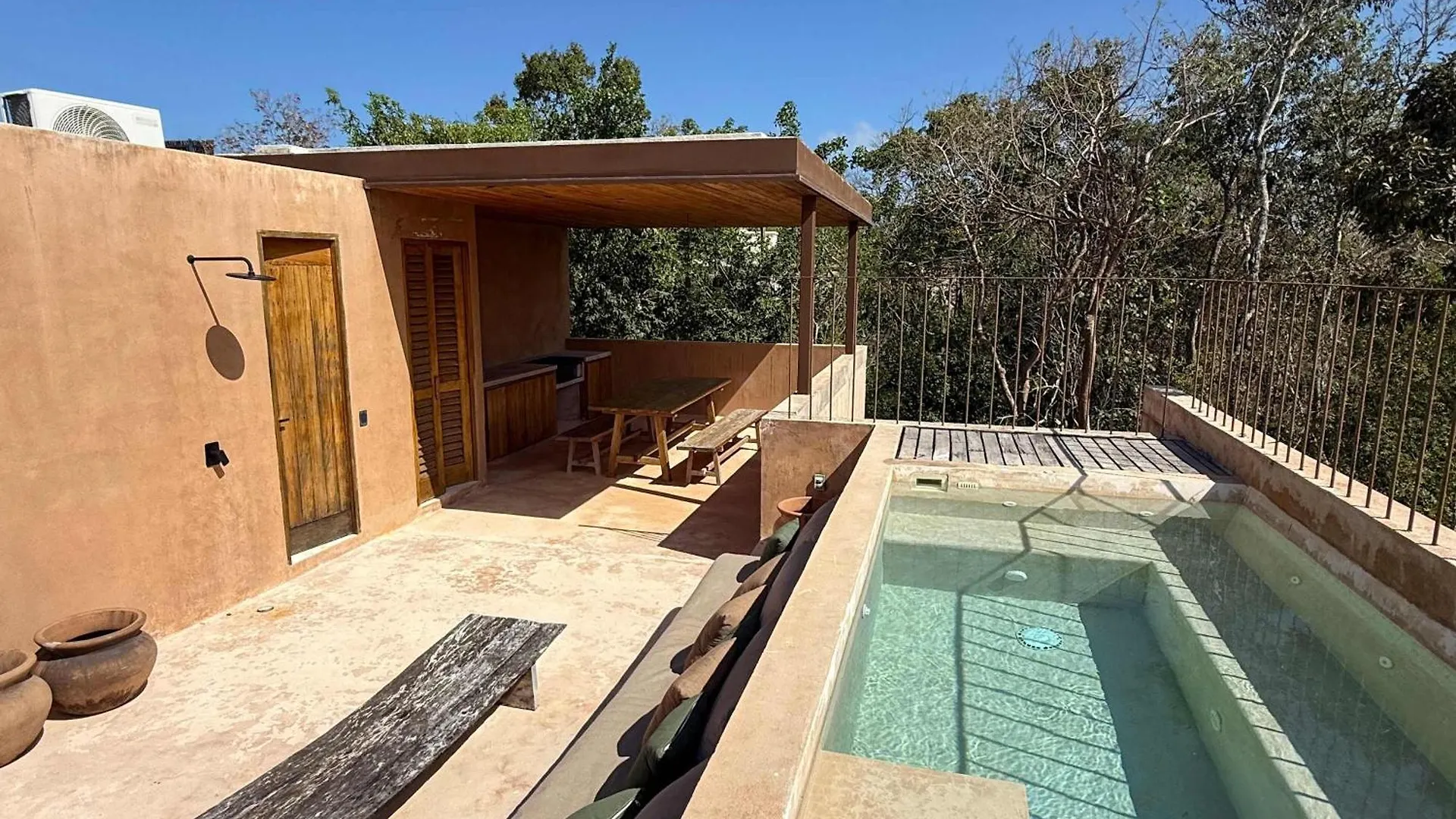 Boho 3Br Villa Organic Design Gated & Rooftop 图卢姆 墨西哥